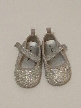 KoalaBaby Baby Size 3 Silver Glitter Mary Jane Shoes